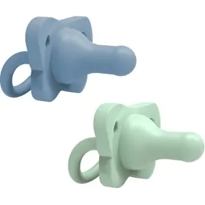 Suzeta complet din silicon Niv. 1 (0-6 luni), 2pack Albastru