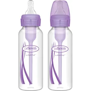 Pachet Biberoane din plastic, Anti-Colici cu Gat Ingust “Options Plus” de 250 ml. (2 pack) Violet